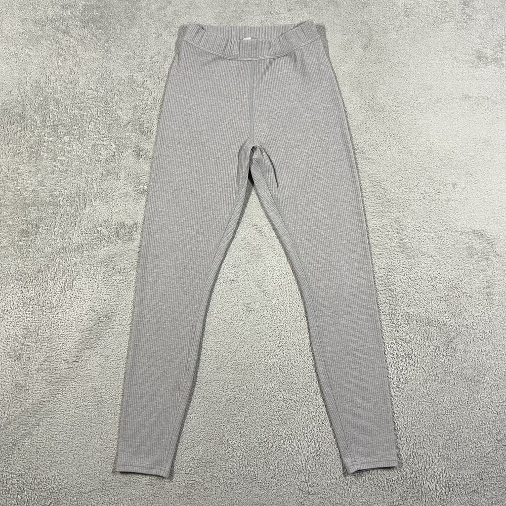 Alo Yoga Leggings Womens XS Gray Seamless Ribbed Athletic Gym Stretch